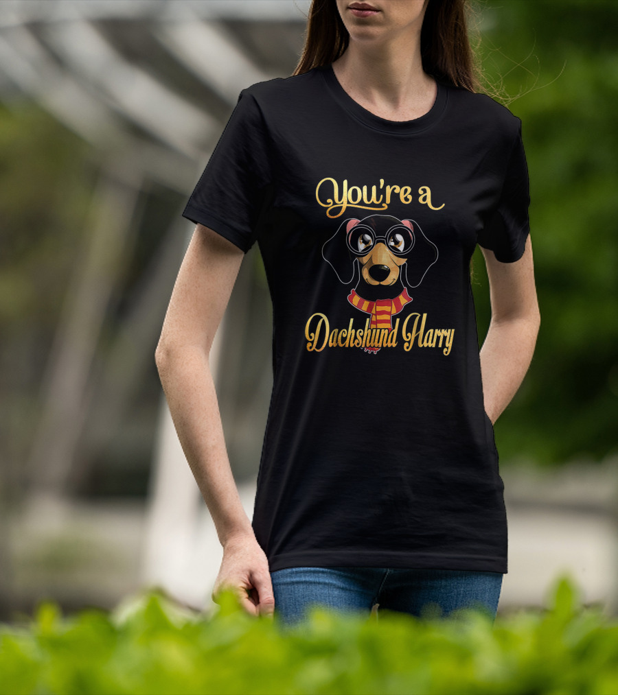 You're A Dachshund Harry Dog With Glasses And Scarf Potter T-Shirt