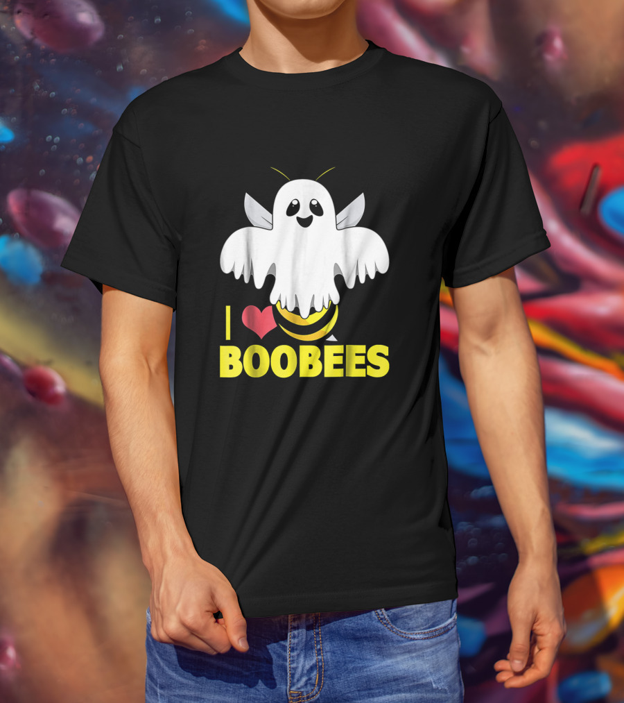 I Heart Boo Bees Funny Halloween Costume Bee And Ghost Mashup T-Shirt