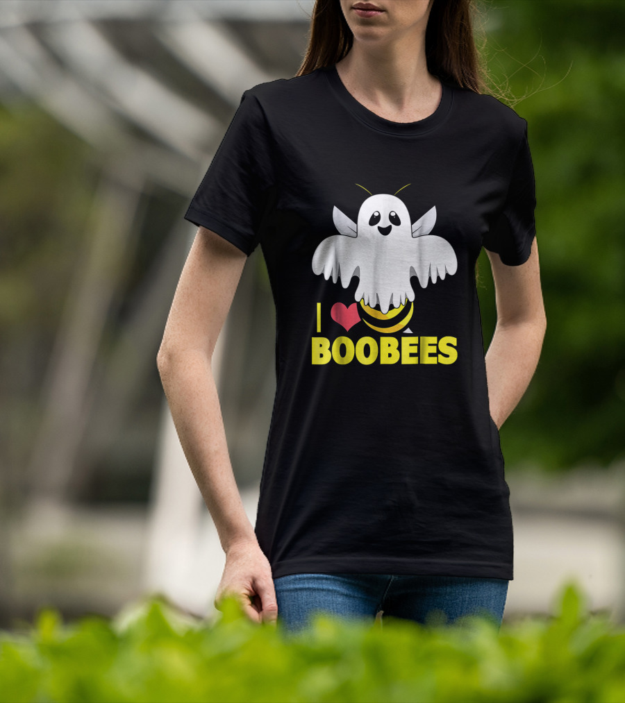 I Heart Boo Bees Funny Halloween Costume Bee And Ghost Mashup T-Shirt
