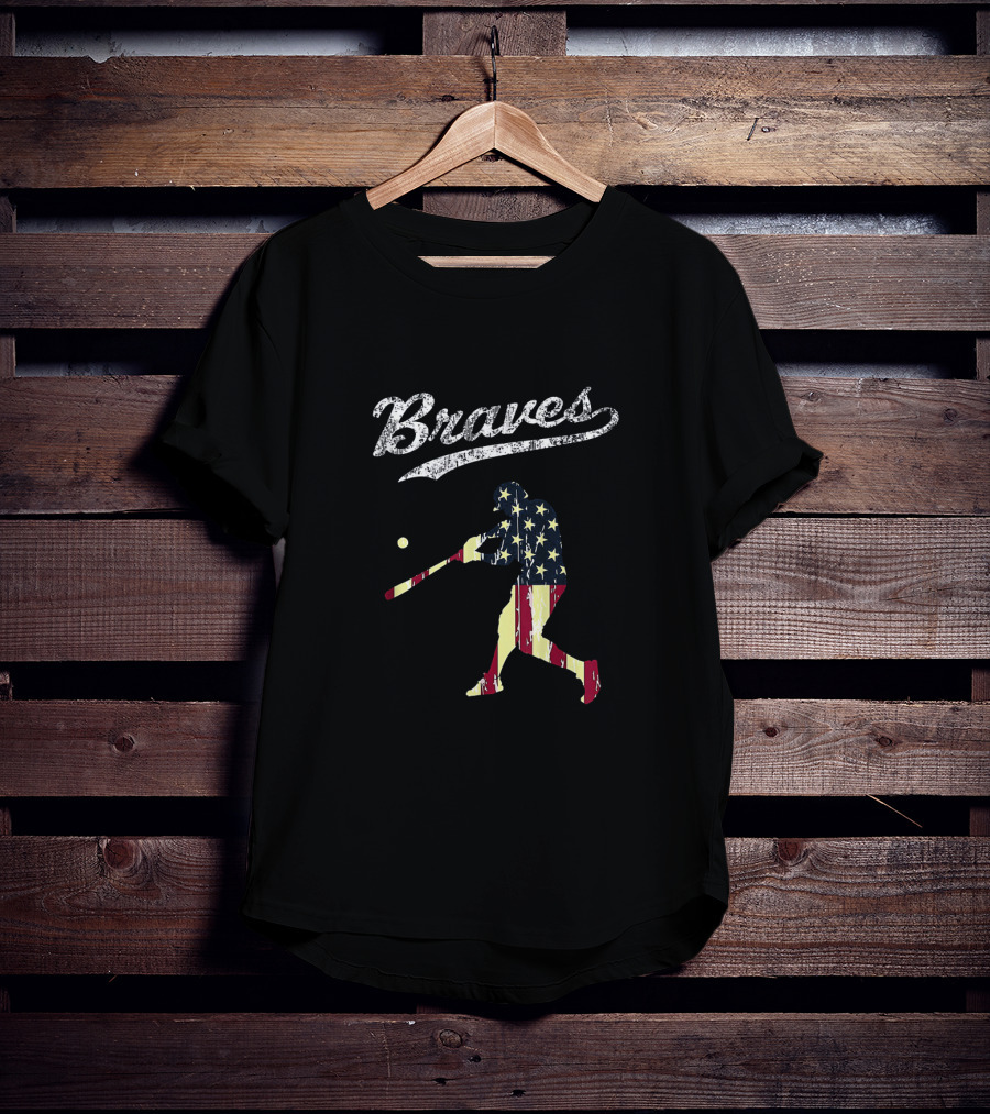 Braves Vintage USA Flag Baseball T-Shirt