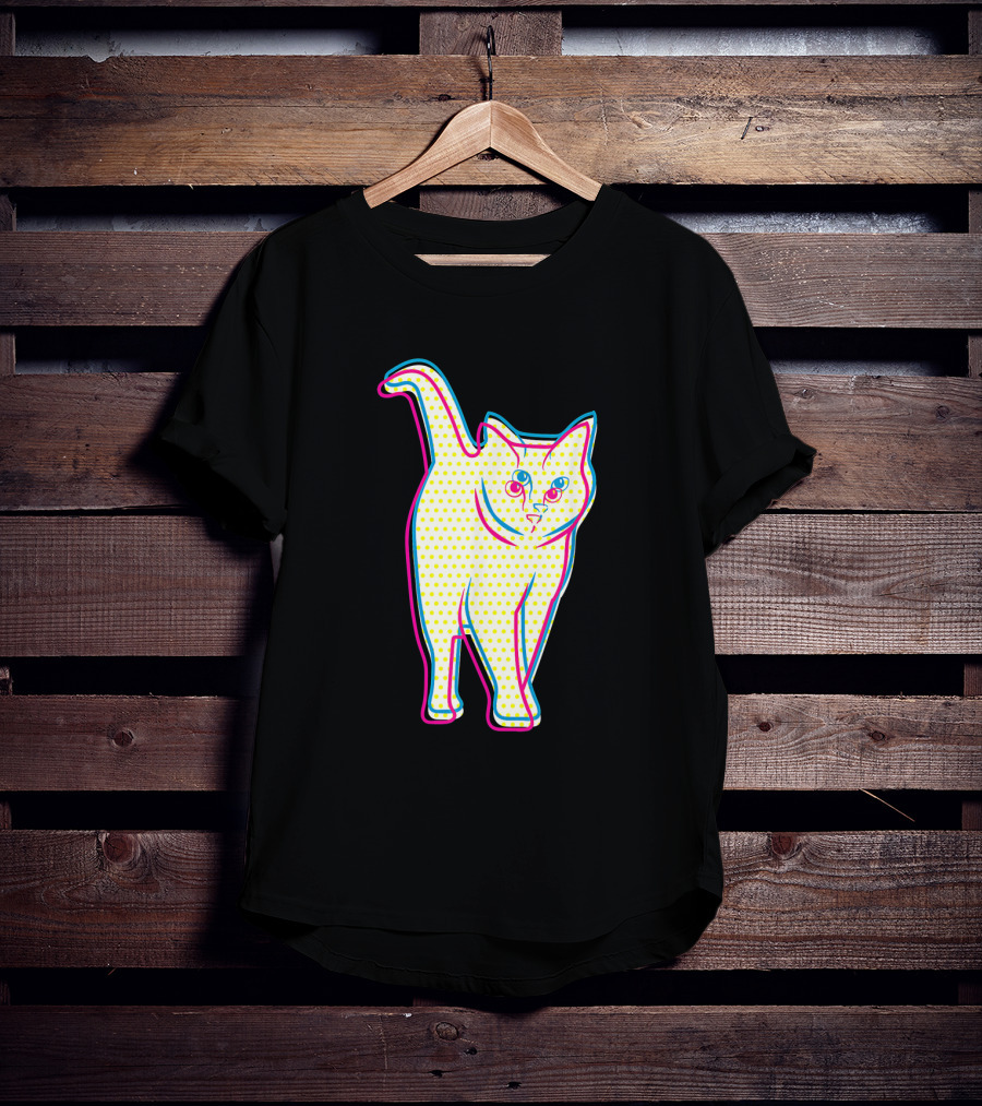 Psychedelic Cool Cat Pop Art For Cat Lovers In Vibrant Colors T-Shirt