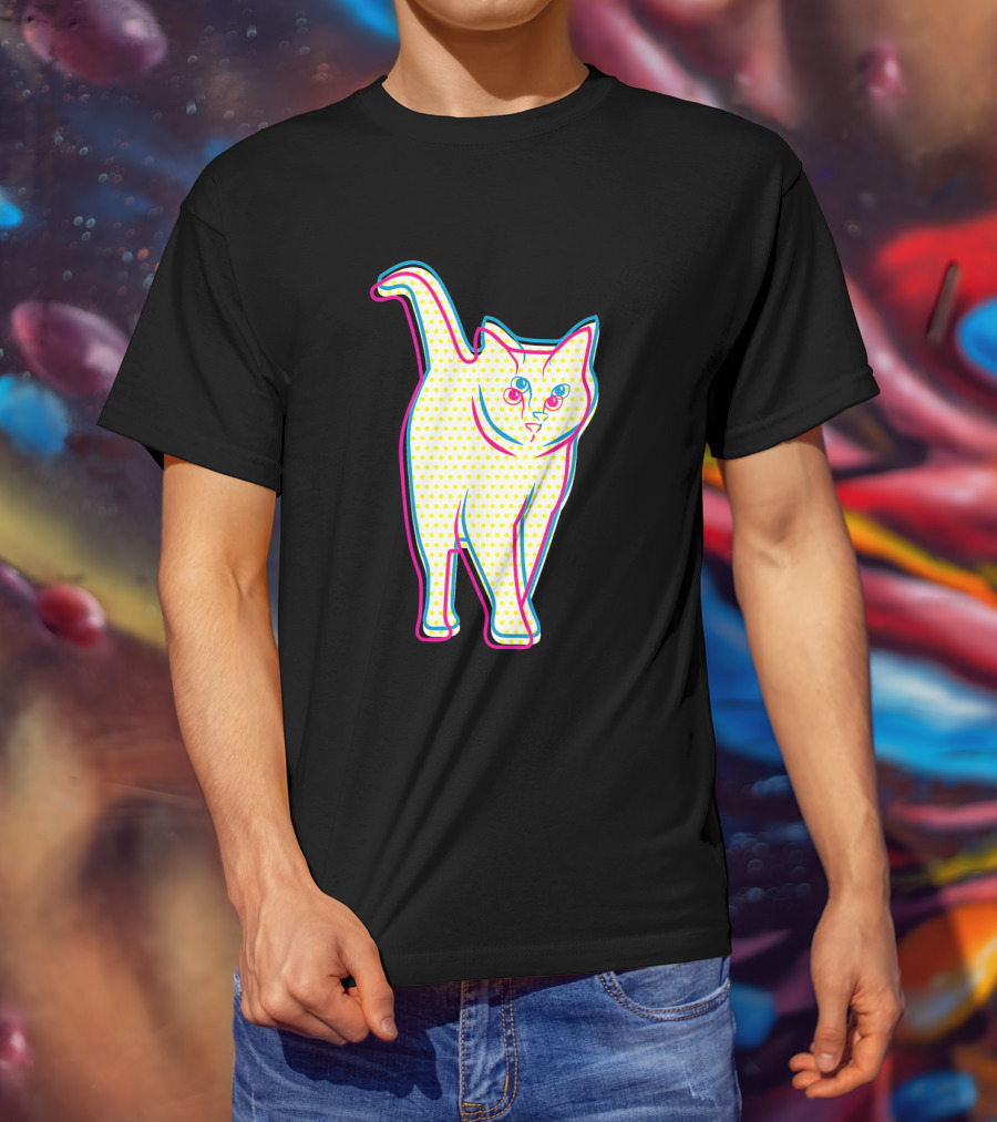 Psychedelic Cool Cat Pop Art For Cat Lovers In Vibrant Colors T-Shirt