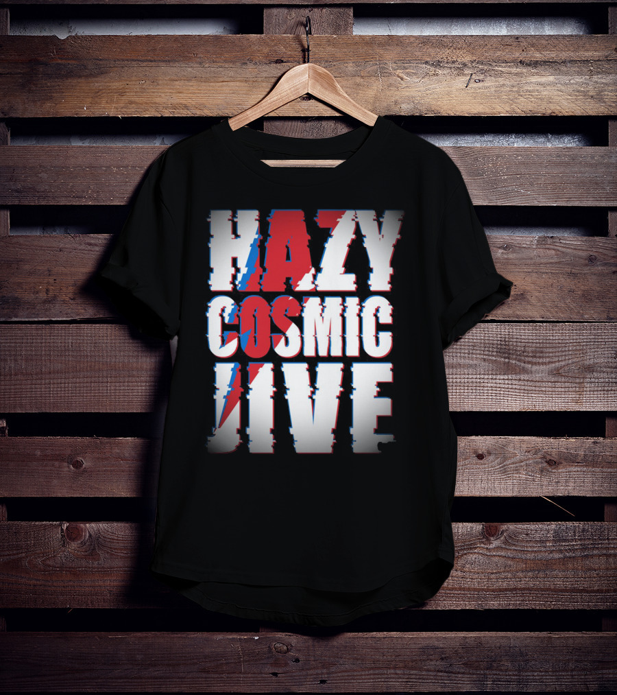 Hazy Cosmic Jive Ziggy Stardust Style Lightning Bolt T-Shirt