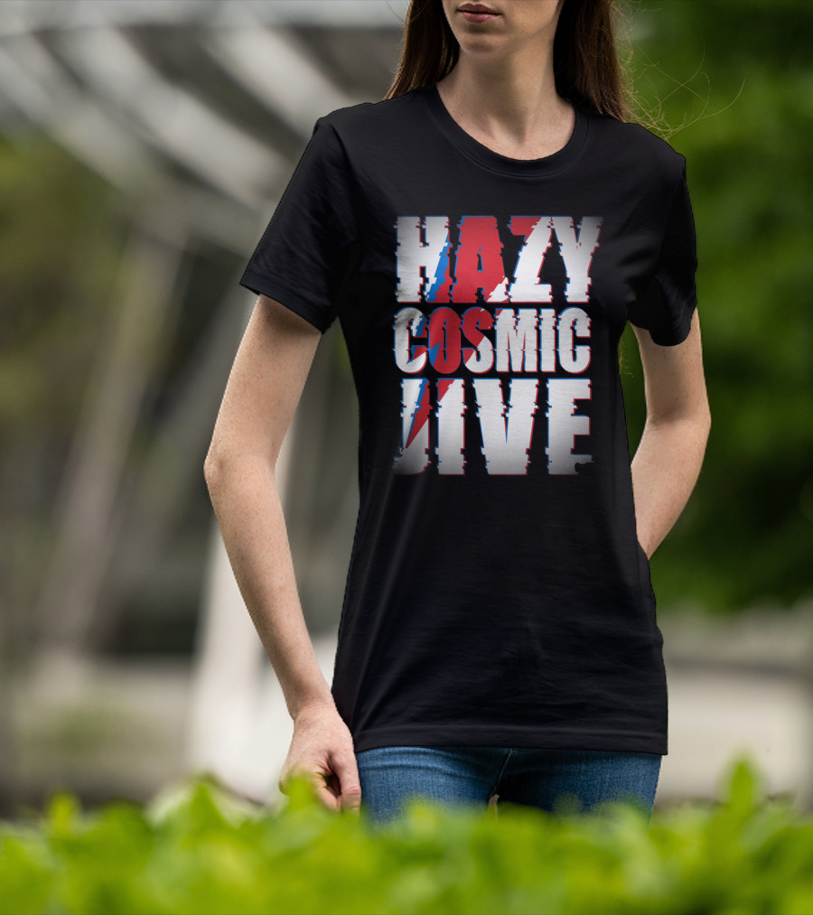 Hazy Cosmic Jive Ziggy Stardust Style Lightning Bolt T-Shirt