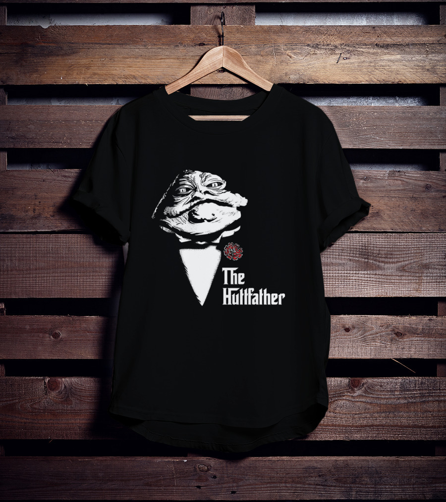 The Huttfather Parody Featuring Iconic Mobster Imagery And Star Wars Character Jabba The Hutt T-Shirt