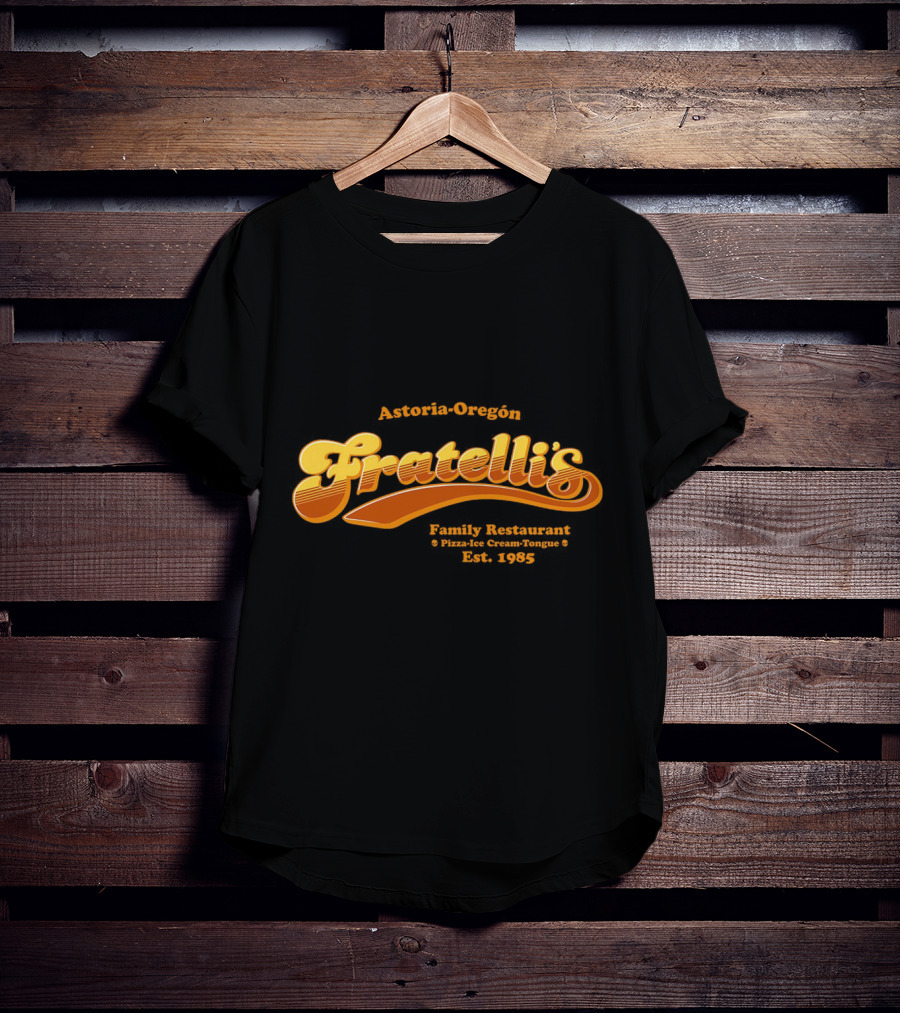Astoria-Oregon Fratelli's Family Restaurant Pizza Ice Cream Tongue Est 1985 T-Shirt