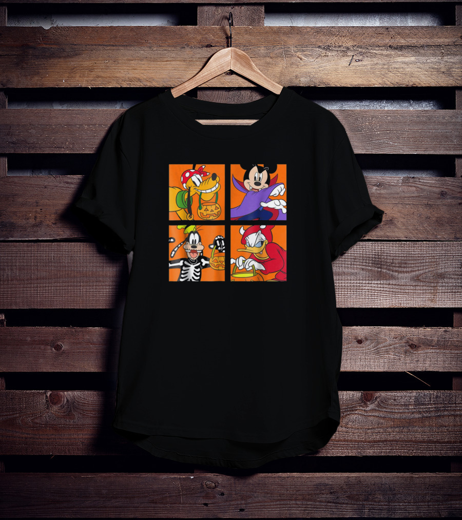 Disney Mickey Mouse And Friends Halloween Costumes Mickey Pluto Donald Goofy T-Shirt