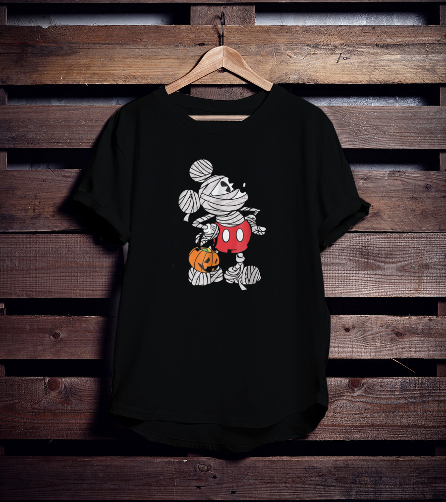 Disney Mickey Mouse Mummy Halloween Pumpkin T-Shirt