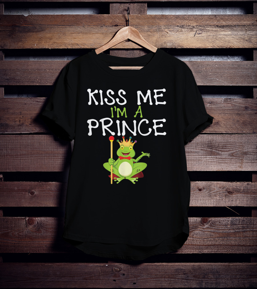 Kiss Me I'm A Frog Prince With Crown And Scepter T-Shirt