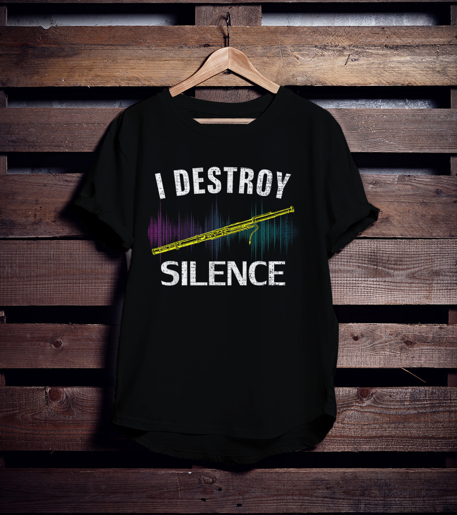 I Destroy Silence Bassoon With Vintage Orchestra Vibes And Funny Music Humor T-Shirt