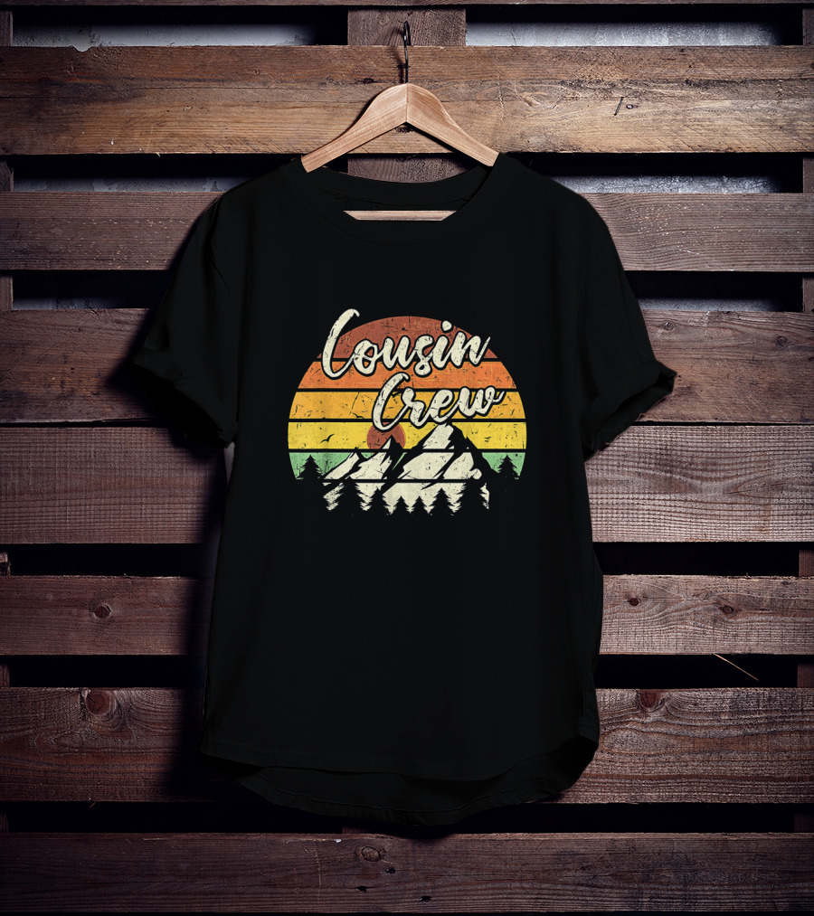 Cousin Crew Mountain Sunset Summer Camping Adventure T-Shirt