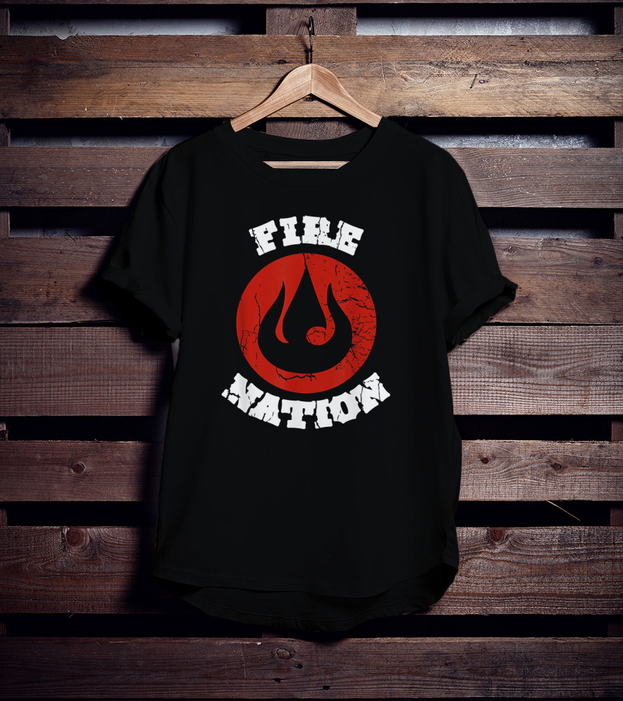 Fire Nation Avatar Game Symbol Cracked Red Circle T-Shirt