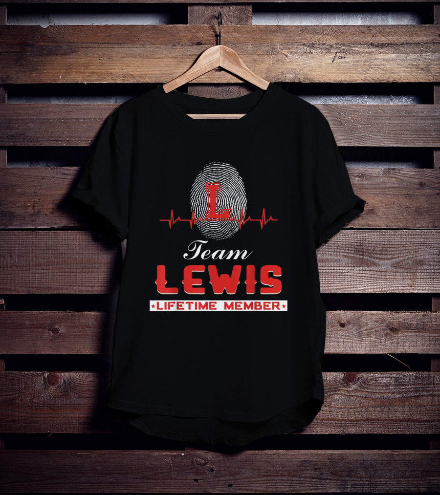 Team Lewis Lifetime Member Fingerprint Heartbeat T-Shirt