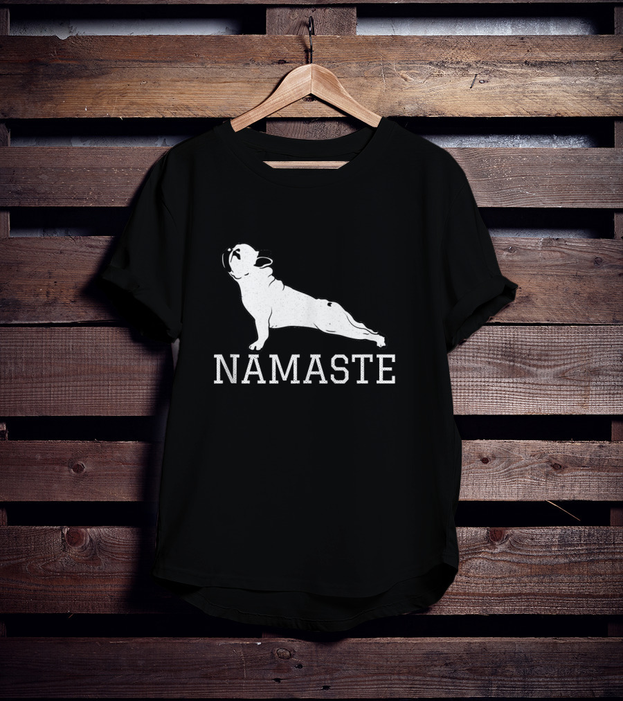 Namaste French Bulldog Yoga Pose Humor T-Shirt