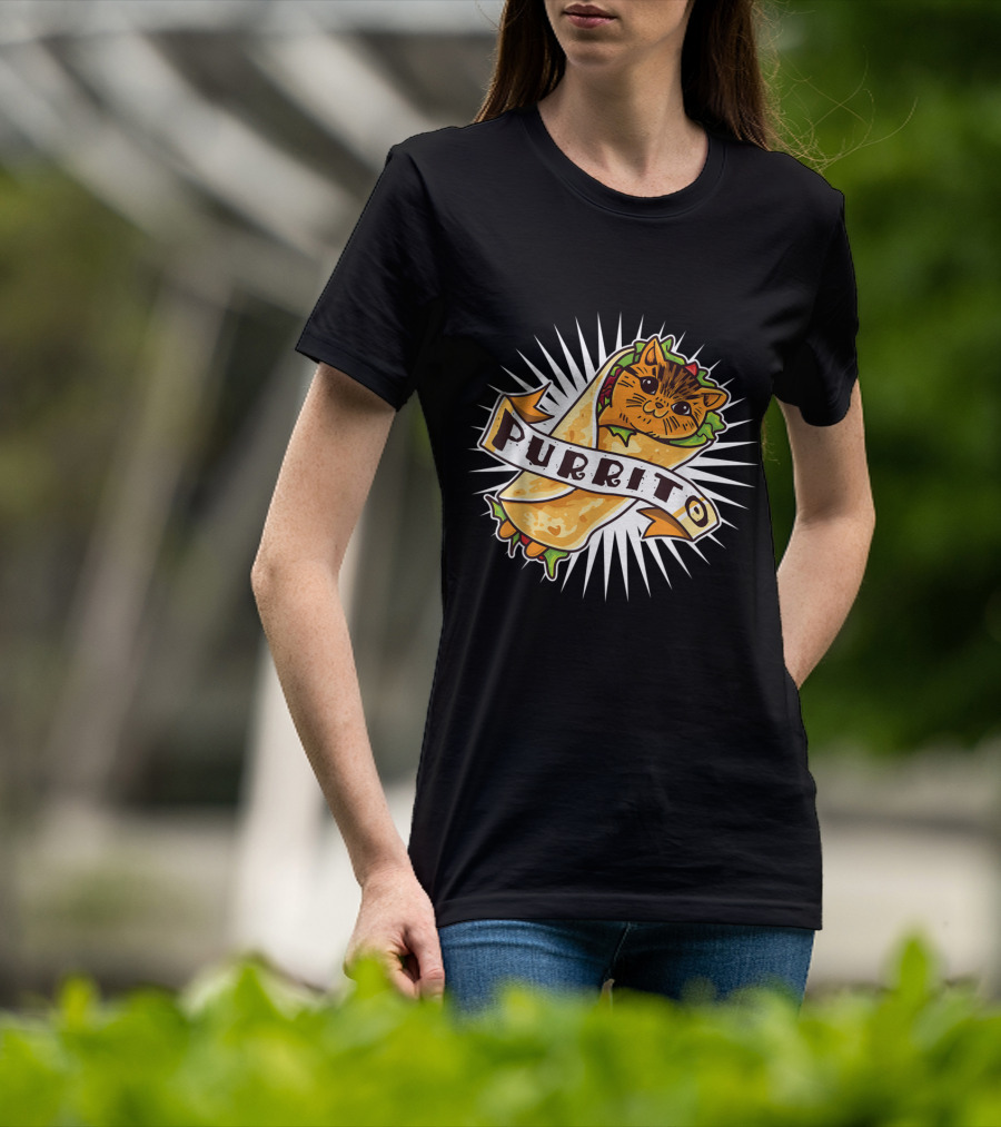Purrito Funny Kitten Cat Burrito 4 Cat Lovers Delight T-Shirt