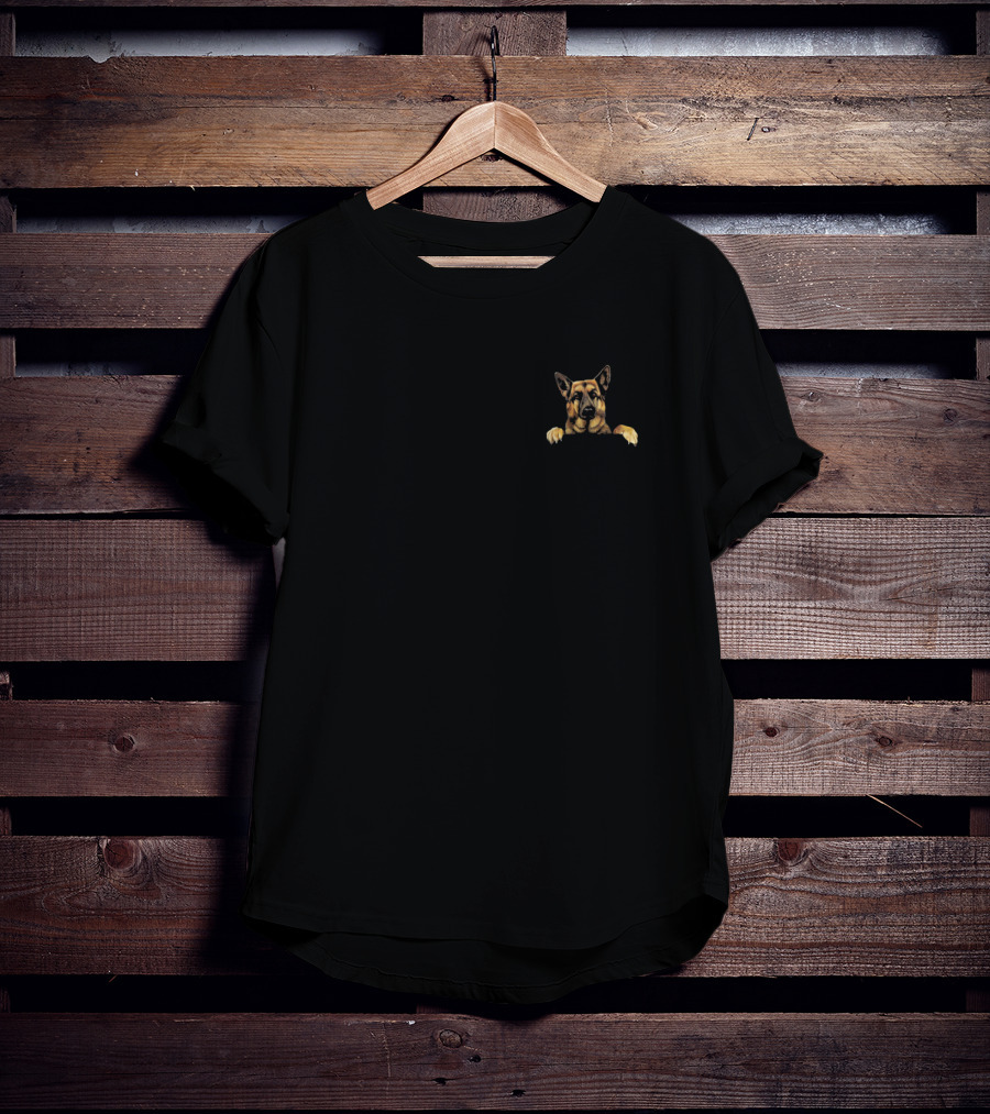 Mens A Cute Little Pocket Pup The Perfect German Shepard T-Shirt