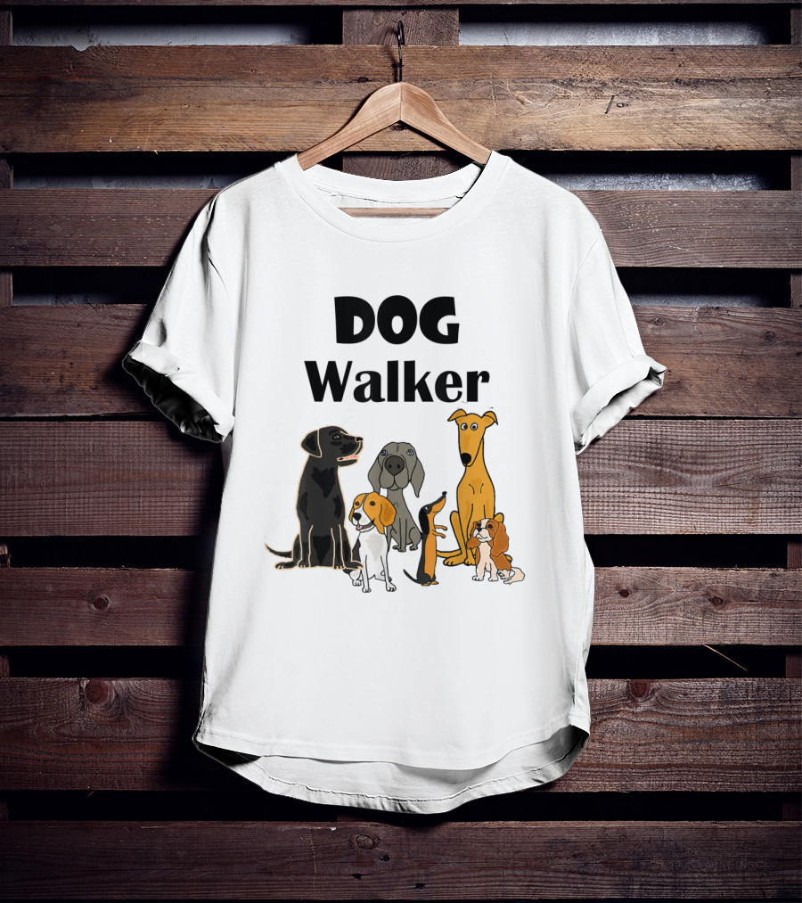 SmileteesPets Funny Cartoon Dog Walker With Variety Of Happy Dogs T-Shirt