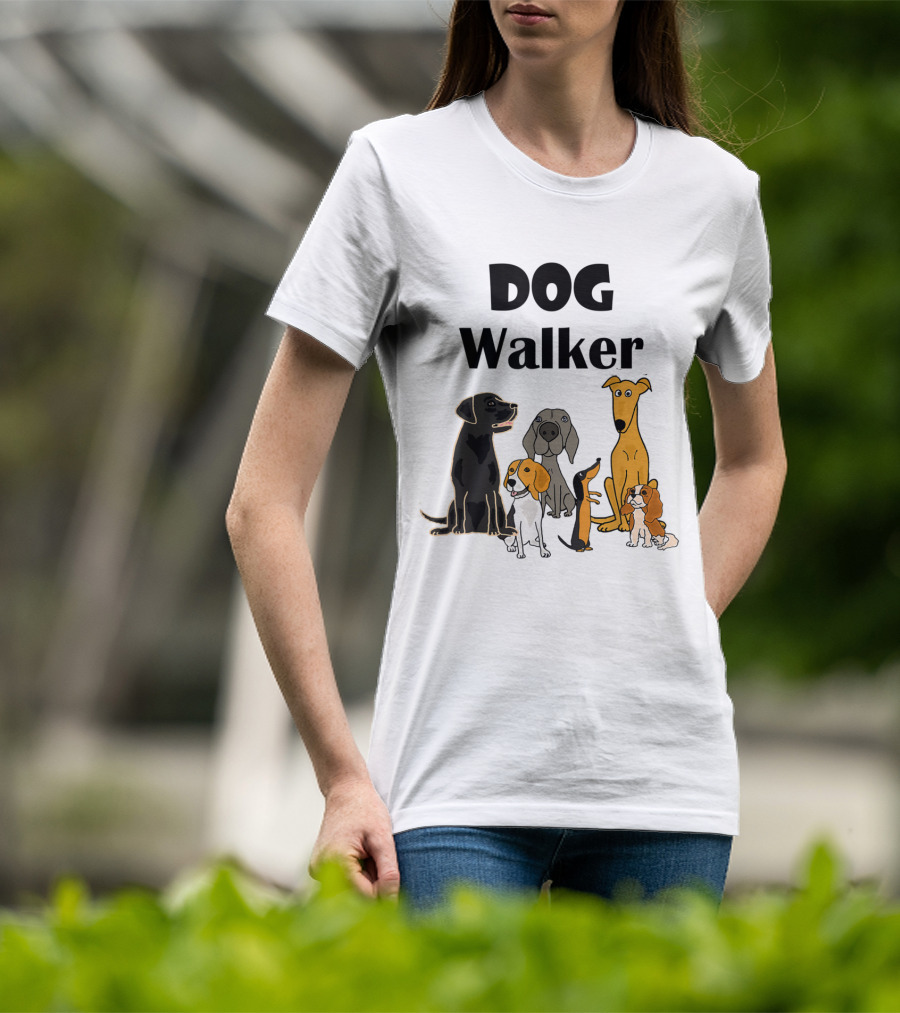 SmileteesPets Funny Cartoon Dog Walker With Variety Of Happy Dogs T-Shirt