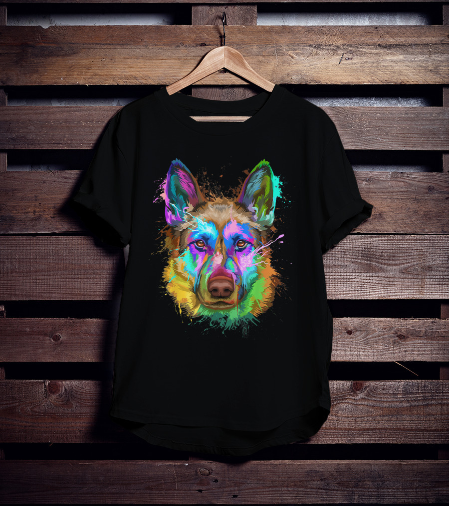 Colorful Splash German Shepherd Lovers Gift T-Shirt