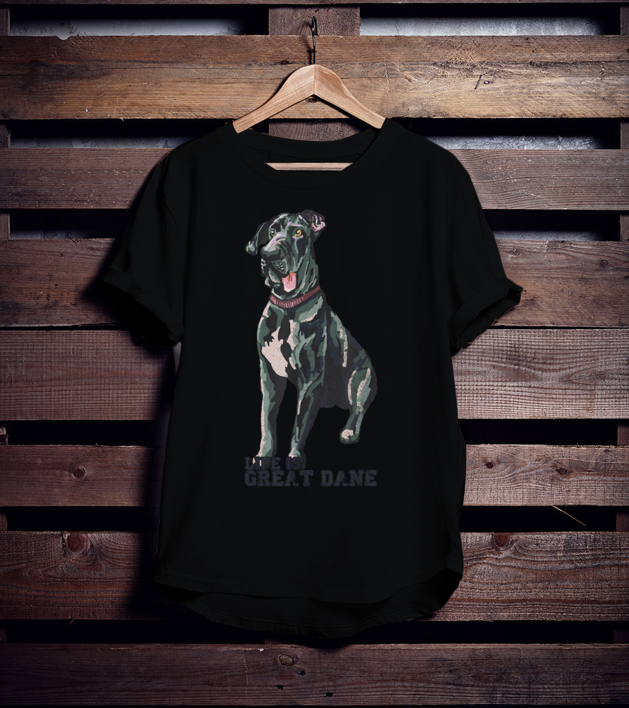 Vintage Retro Life Is Great Dane Dog Distressed Funny Great Dane T-Shirt