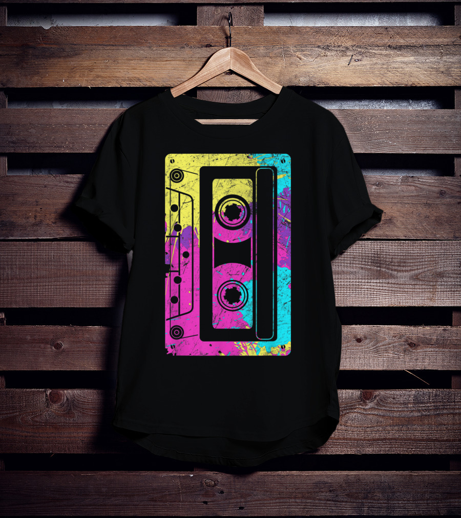 Cassette Tape Mixtape Music 80s And 90s Retro Colorful T-Shirt