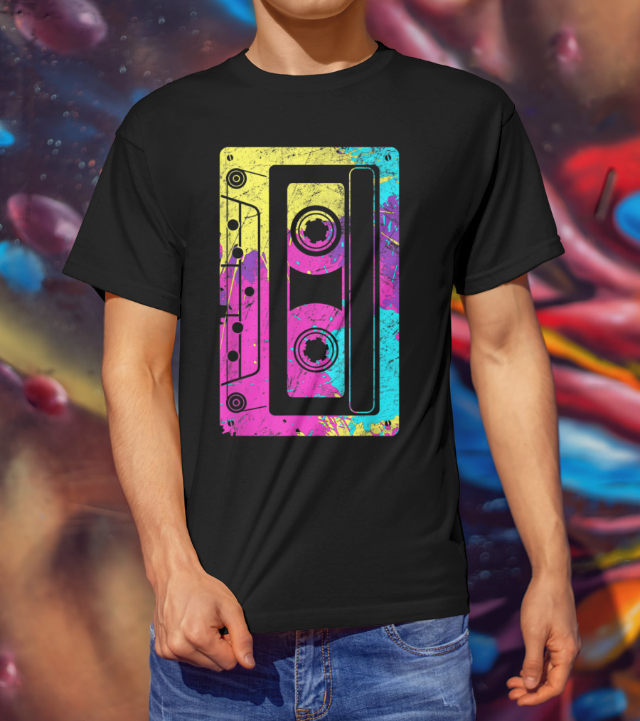 Cassette Tape Mixtape Music 80s And 90s Retro Colorful T-Shirt