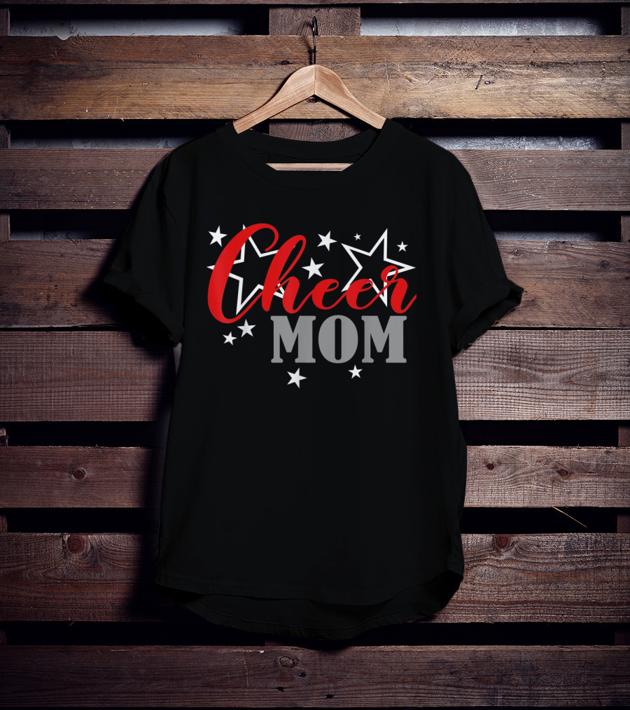 Proud Cheer Mom Starry Supporter Cheerleader Pride T-Shirt