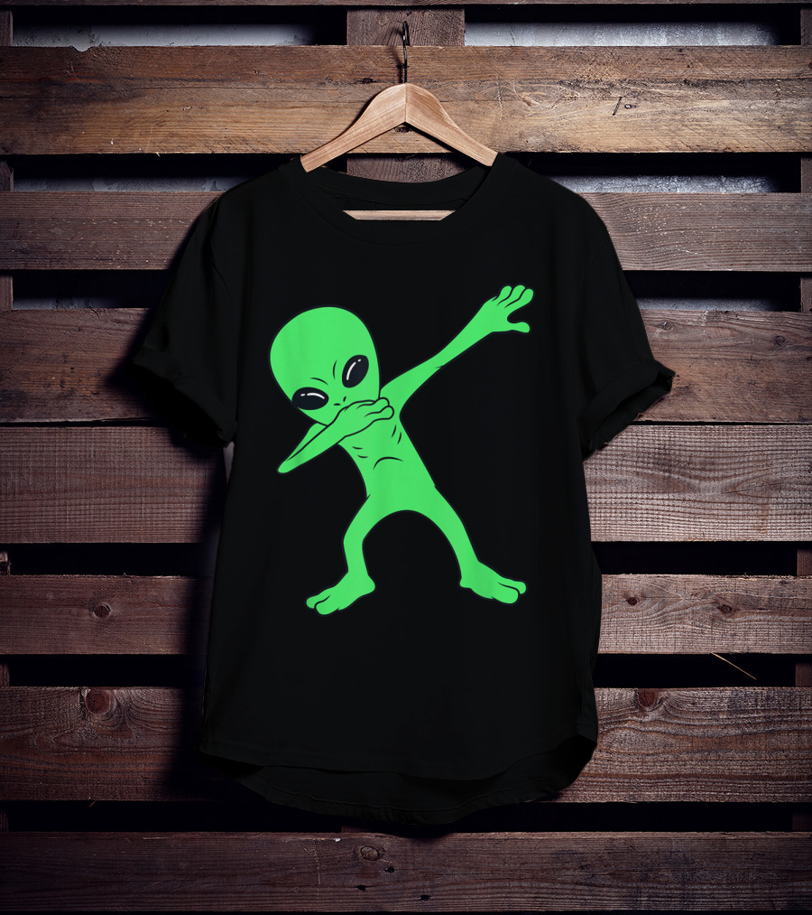 Dabbing Alien Halloween Funny Dab Pose Extraterrestrial Dance T-Shirt