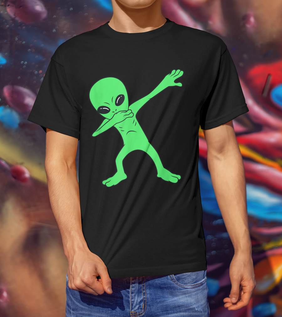 Dabbing Alien Halloween Funny Dab Pose Extraterrestrial Dance T-Shirt