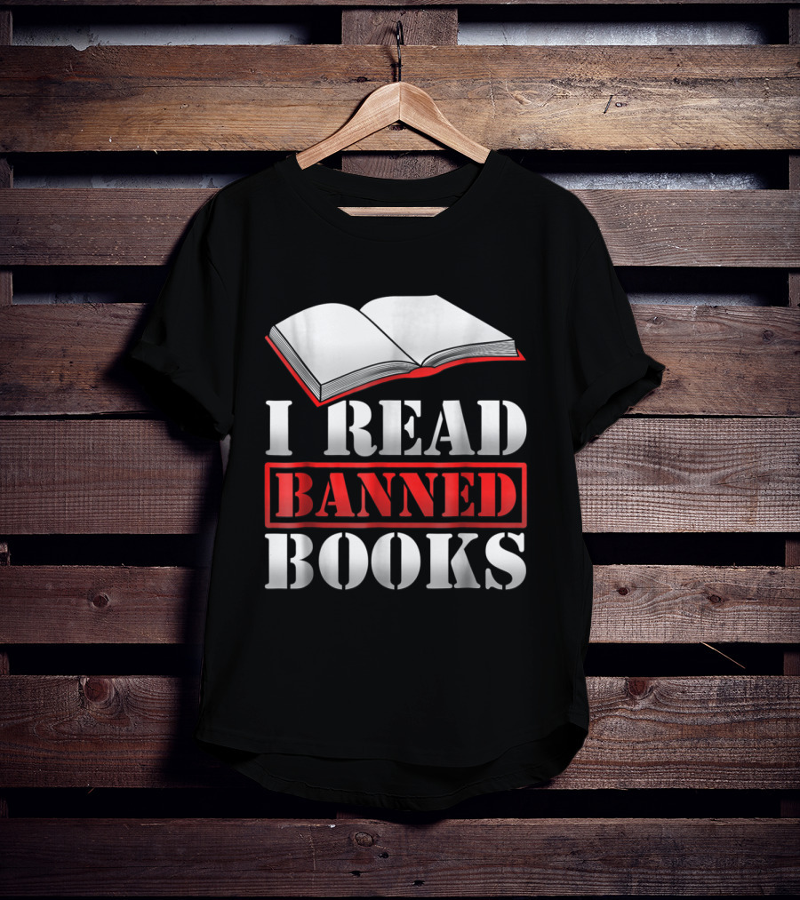 I Read Banned Books Open Book Icon Novelty Readers T-Shirt