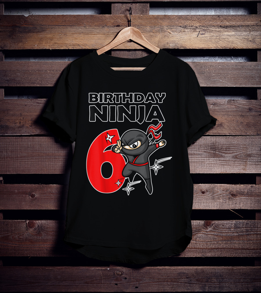 Birthday Ninja 6 Year Old Birthday T-Shirt