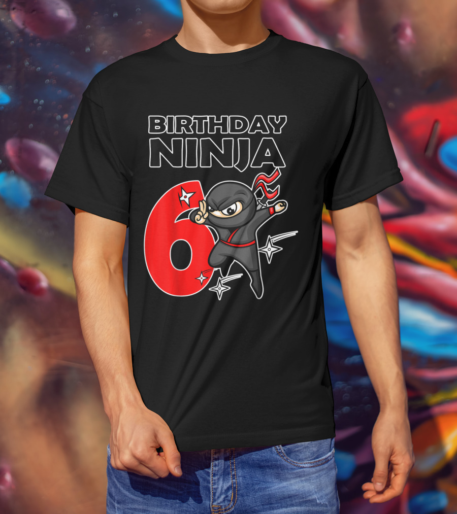 Birthday Ninja 6 Year Old Birthday T-Shirt