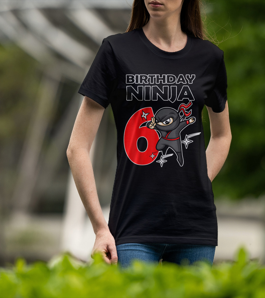 Birthday Ninja 6 Year Old Birthday T-Shirt