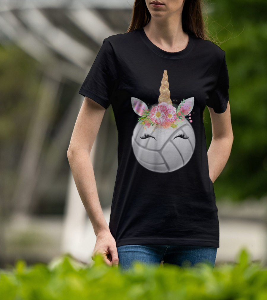 Funny Volleyball Unicorn Sport Love Girls T-Shirt