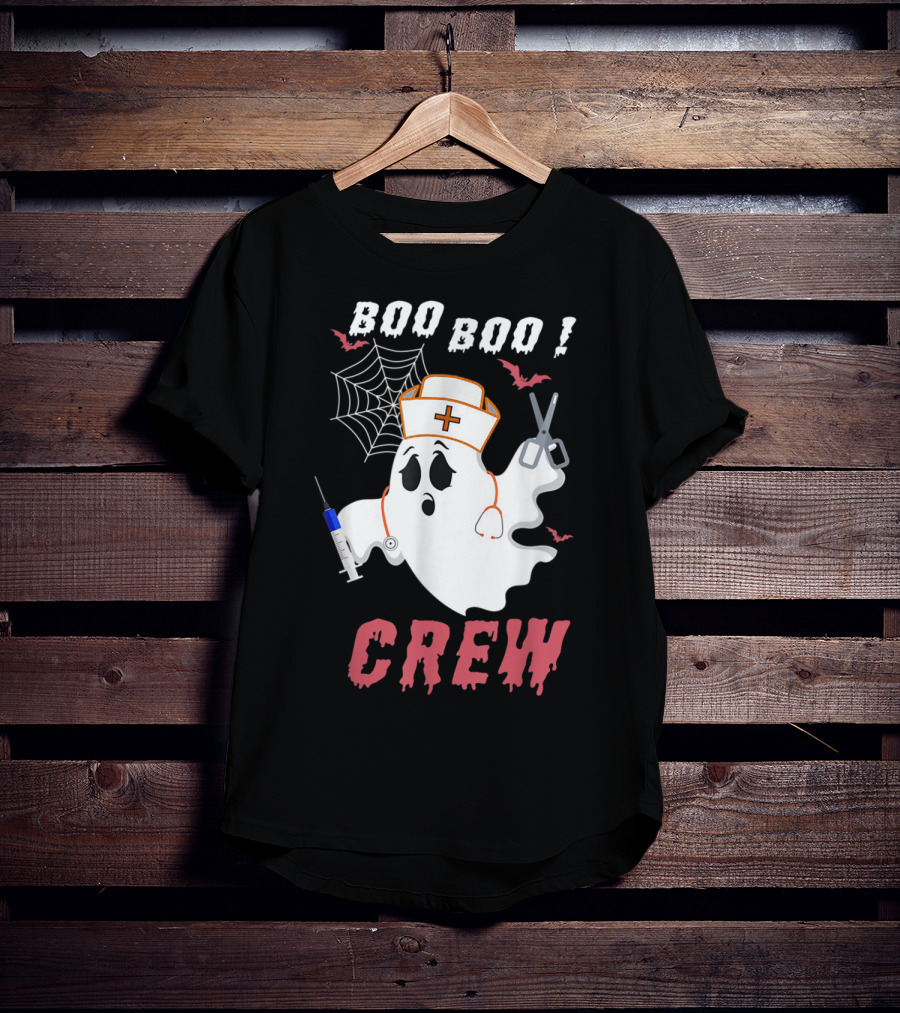 Boo Boo Crew Nurse Ghost Halloween Nurse Costume T-Shirt