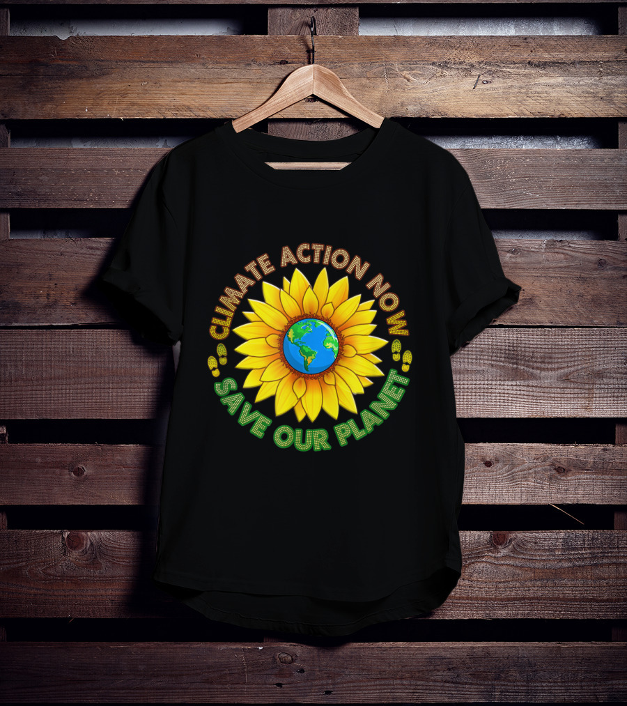 CLIMATE ACTION NOW SAVE OUR PLANET March Strike Movement Wear T-Shirt