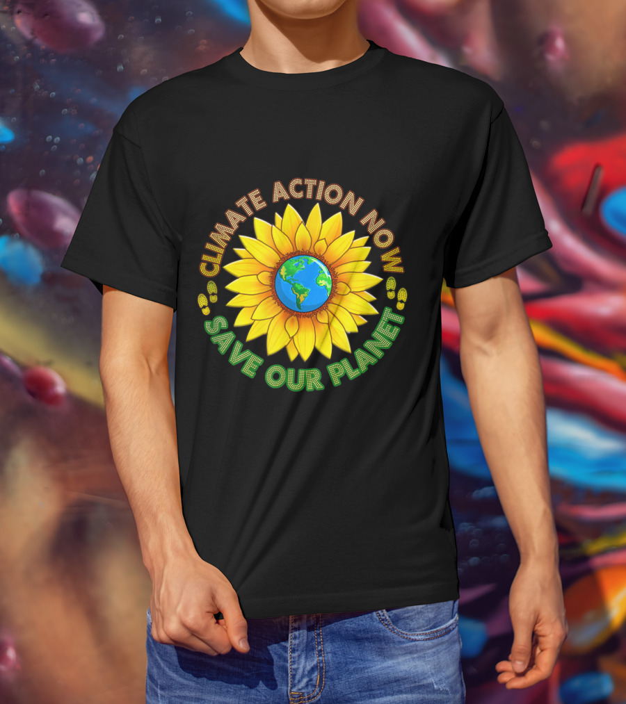 CLIMATE ACTION NOW SAVE OUR PLANET March Strike Movement Wear T-Shirt