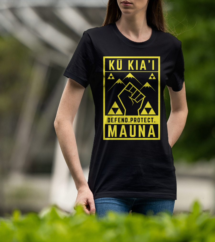 Kū Kia'i Mauna Defend Protect Fist And Mountain Symbols T-Shirt