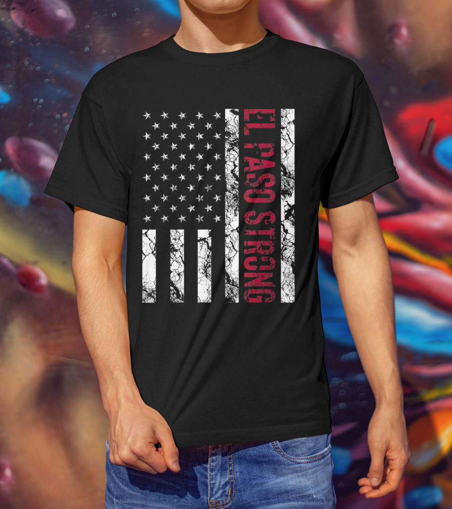 El Paso Strong Distressed American Flag T-Shirt