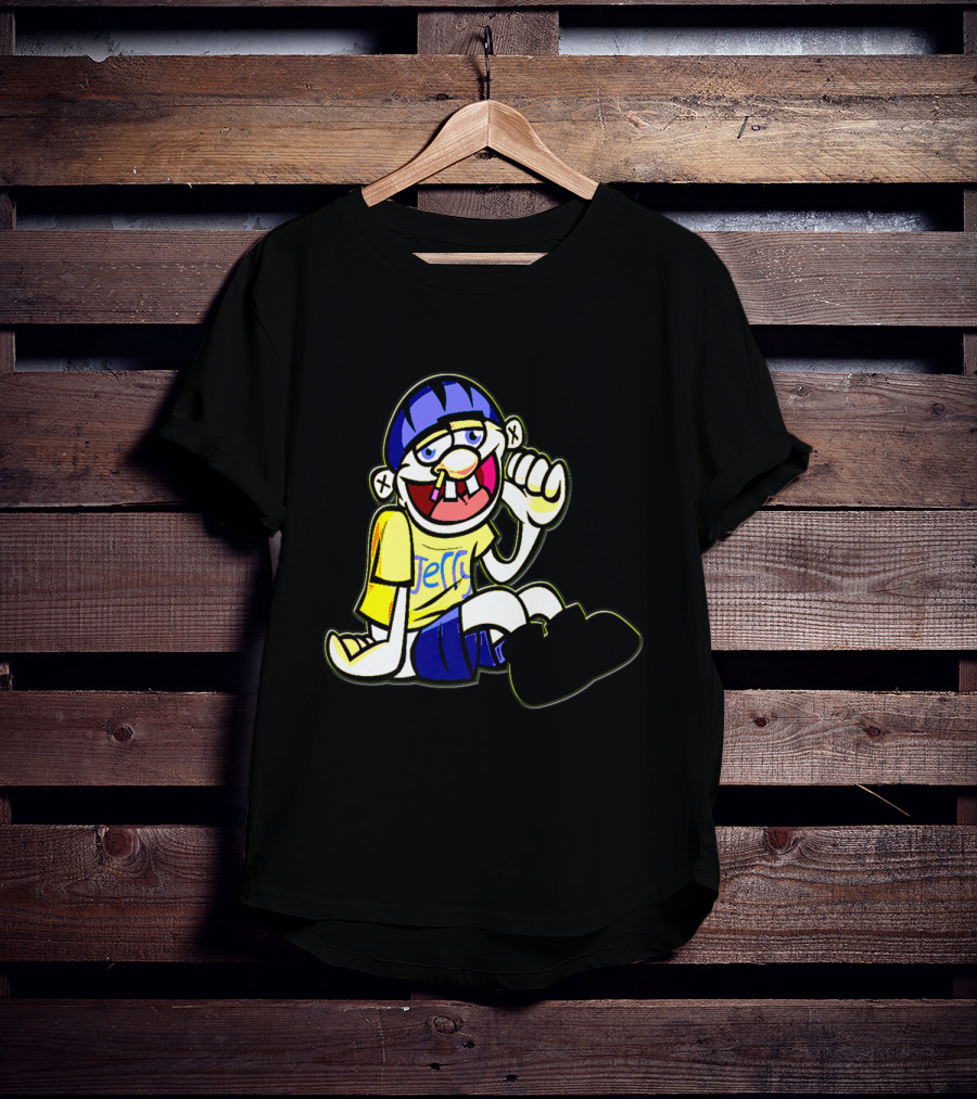 Sml Jeffy Character With Blue Helmet And Yellow Shirt Sitting T-Shirt