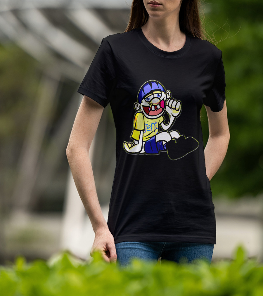 Sml Jeffy Character With Blue Helmet And Yellow Shirt Sitting T-Shirt