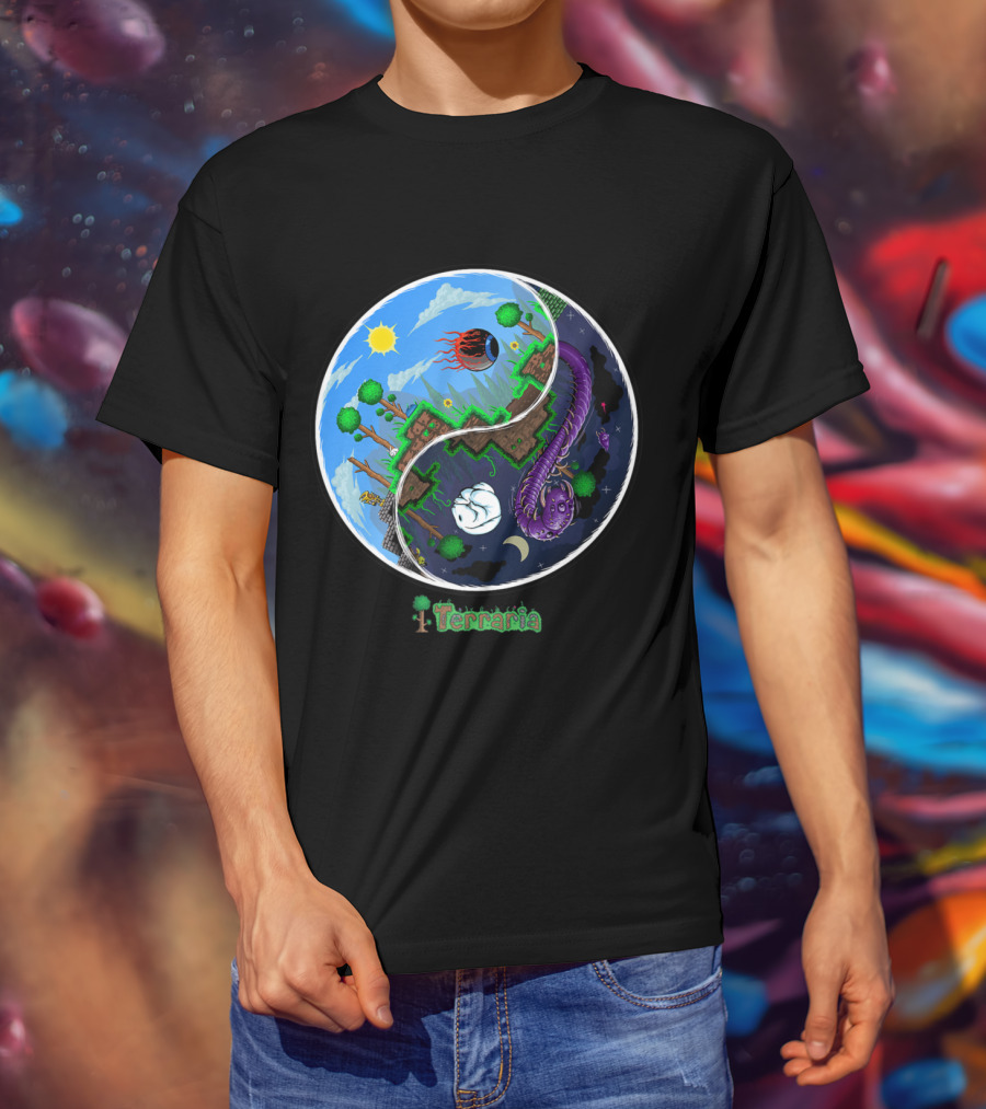Terraria Night And Day Ying Yang Adventure T-Shirt