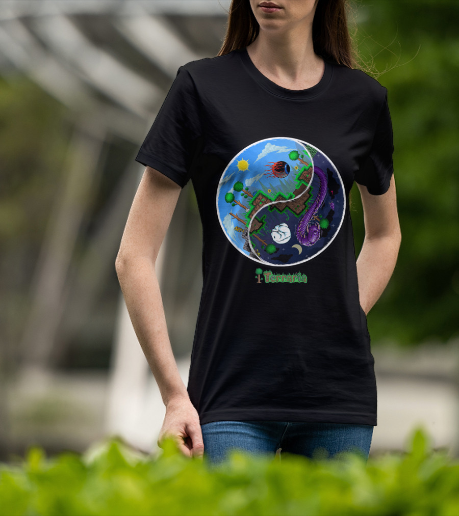 Terraria Night And Day Ying Yang Adventure T-Shirt