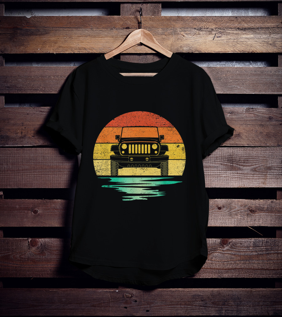 Vintage Sunset Jeep Off Road Adventure T-Shirt