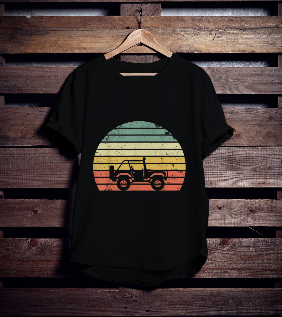 Vintage 70s Sunset Off Road Jeep Adventure T-Shirt
