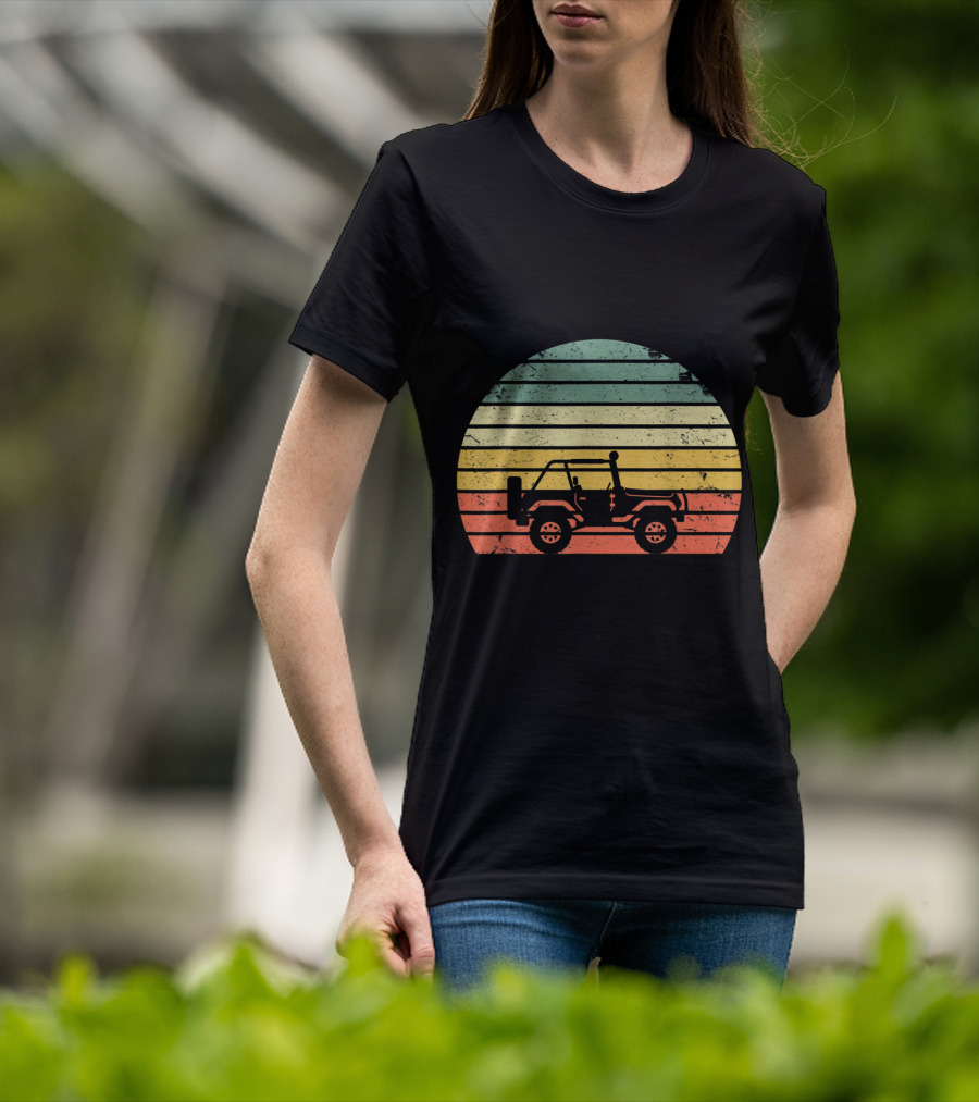 Vintage 70s Sunset Off Road Jeep Adventure T-Shirt