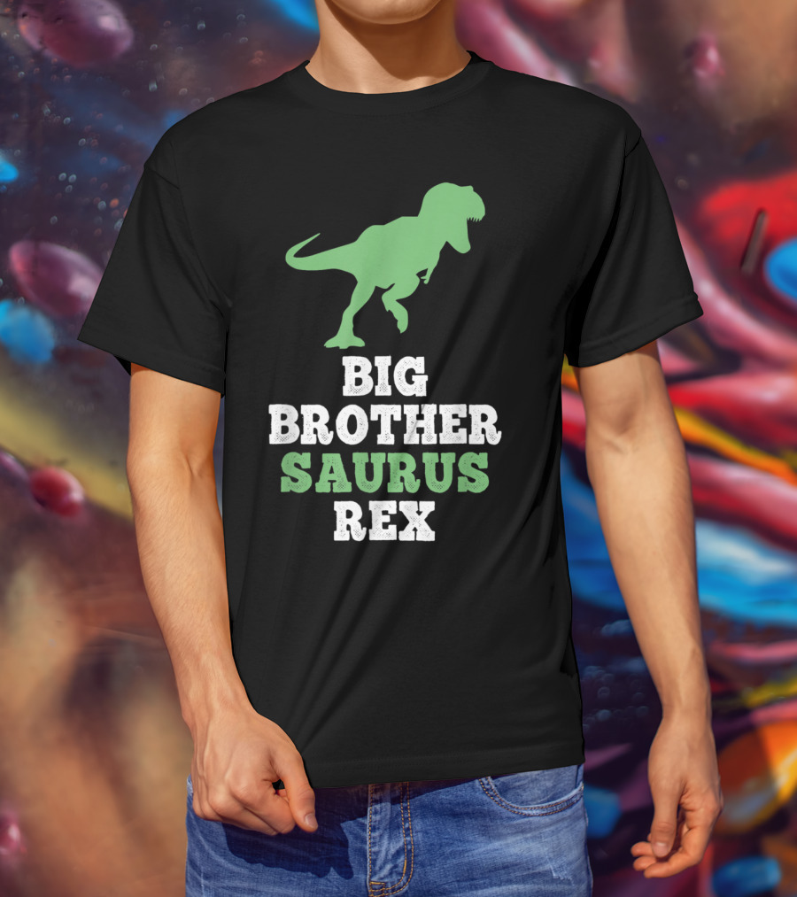 Big Brother Saurus Rex Dinosaur Silhouette Fun T-Shirt