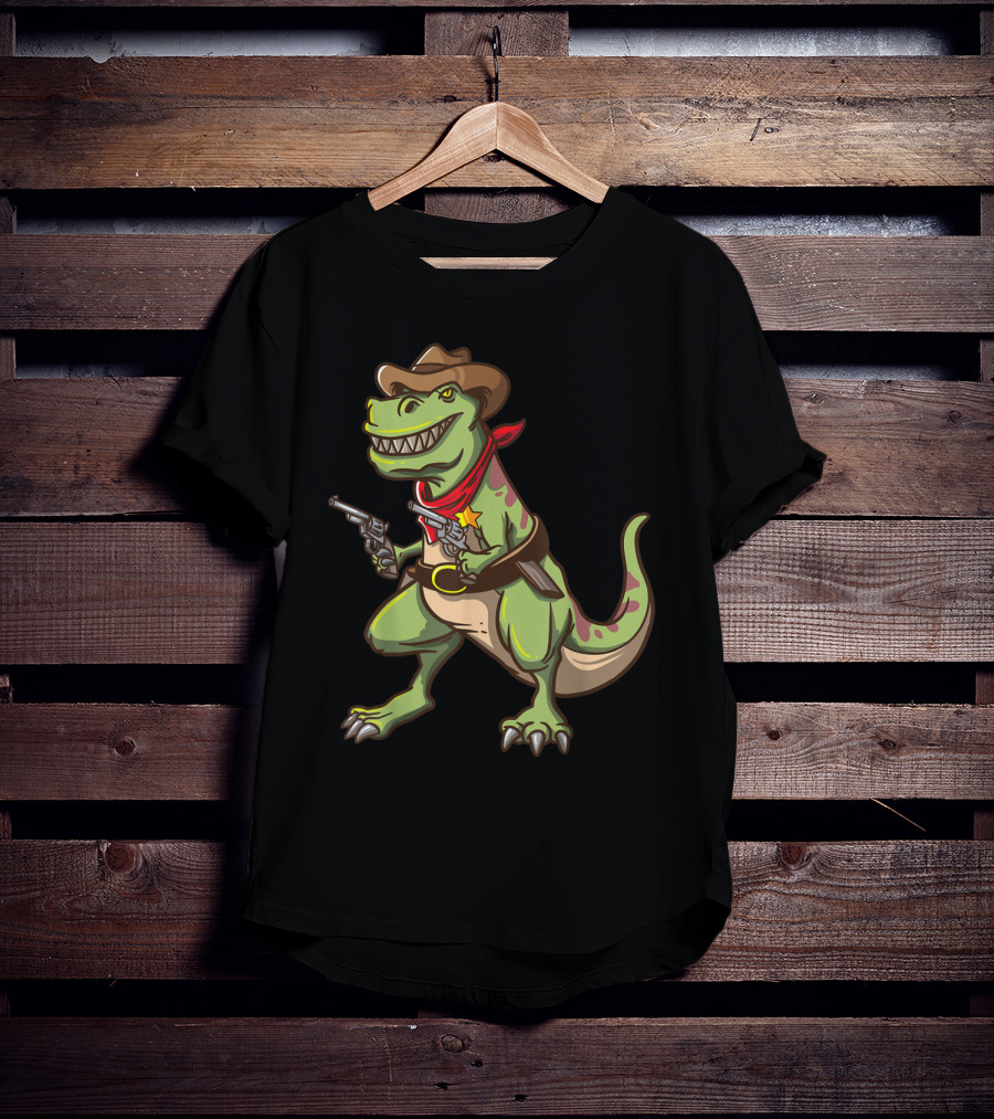 Wild West Cowboy Dinosaur T-Rex Kids Country Adventure T-Shirt