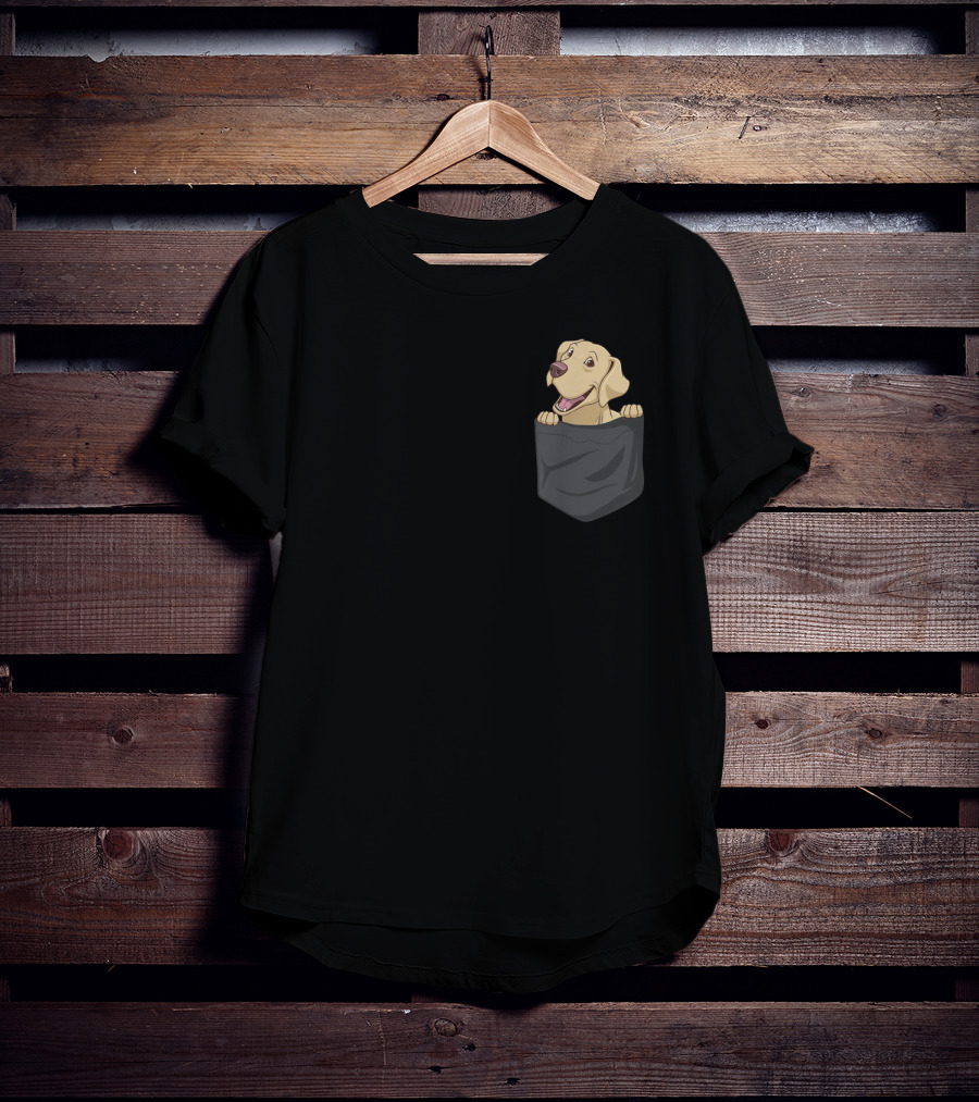 Cute Labrador Retriever Puppy In Pocket T-Shirt