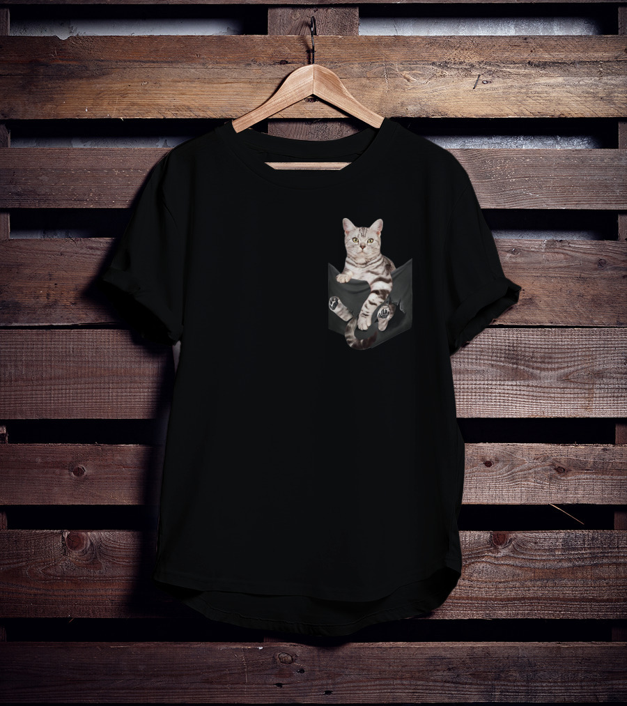 American Shorthair Cat Humor In Your Pocket T-Shirt